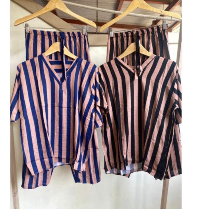 Setelan Andin motif salur/ baju setelan Andin / baju tidur piyama / oneset terbaru / termurah / lagi
