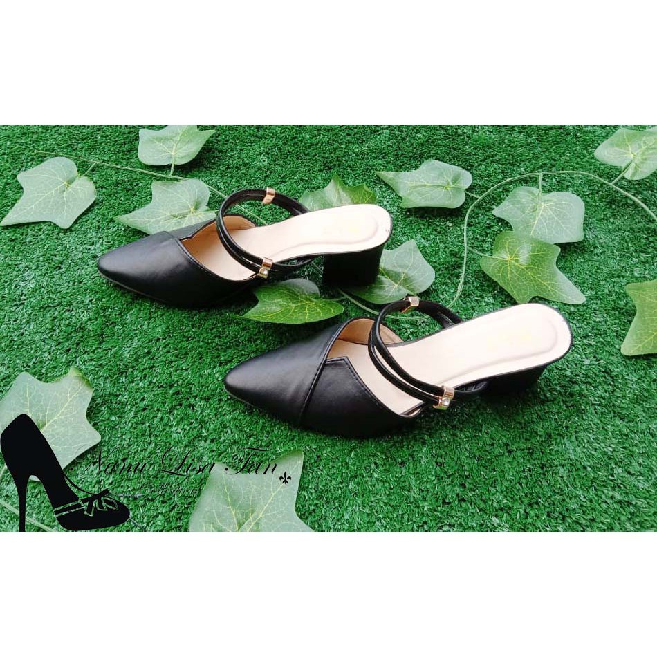 NunuLisaTan NOVA - Terbaru High Heels Block HITAM MOCCA 5CM