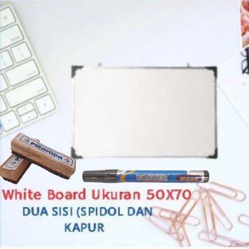 

PAPAN TULIS/WHITEBOARD DUA SISI (SPIDOL DAN KAPUR) 50x70 cm