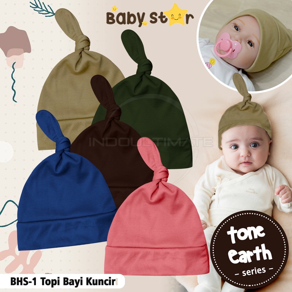 Topi Kupluk kuncir Bayi newborn BABY STAR Topi Anak BY BHS-1 Baby Hat New Born Pelindung Kepala