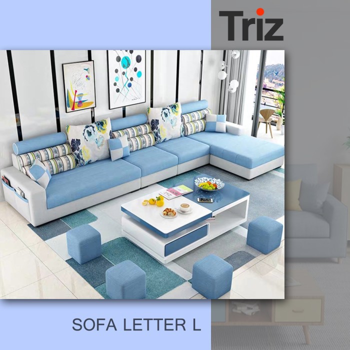 Triz Furniture Furniture Kursi Minimalis Ruang Tamu - Blue