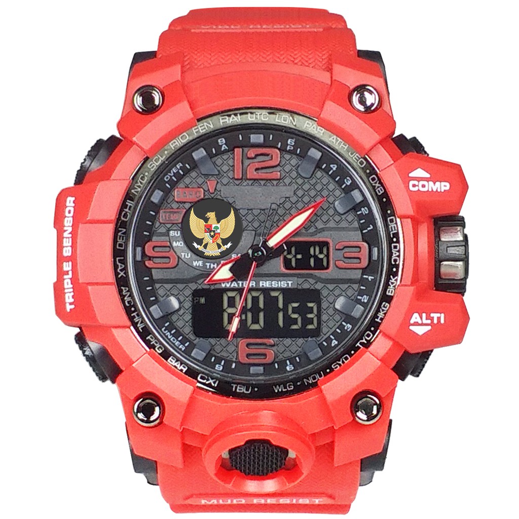 (Istimewa Bossque) GARUDA WATCH Double Time Full Merah (Exclusive)