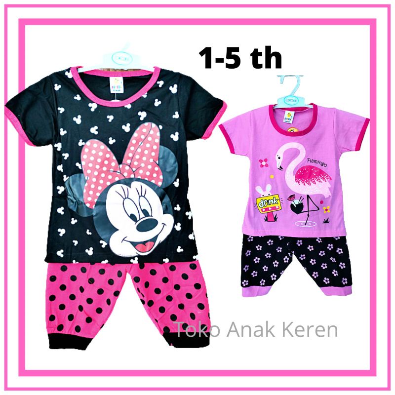 Baju Anak Perempuan 3 4 Tahun Setelan Stelan Harian Rumah Main Anak Perempuan Cewek Cewe Cod Murah