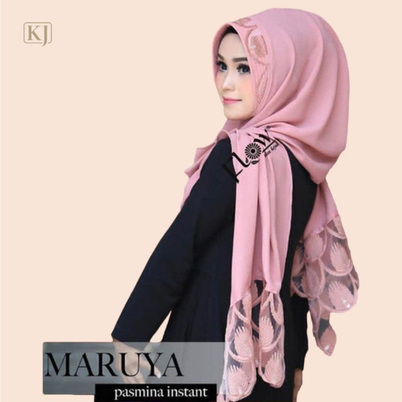 Pashmina Instan Tali Pad Maruya Pasmina Renda Realpicture Phasmina Bubblecrep Original PashtanMaruya-4