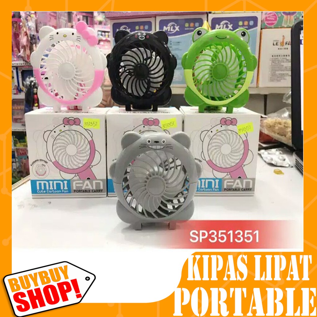 kipas angin mini karakter / kipas angin lipat portable / kipas angin genggam lipat / Elektronik