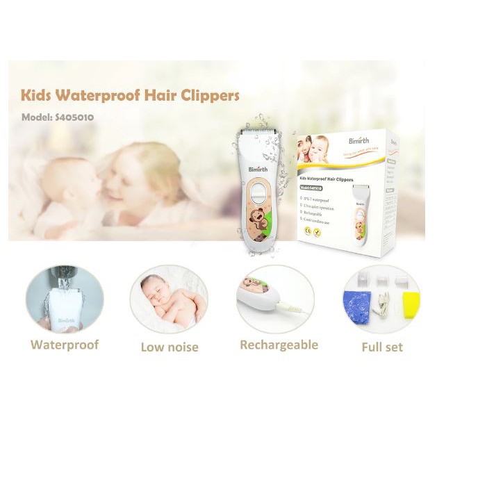 FREE ONGKIR Alat Cukur Rambut Elektrik Bayi Anak Anti Air Waterproof Rechargeable dengan USB