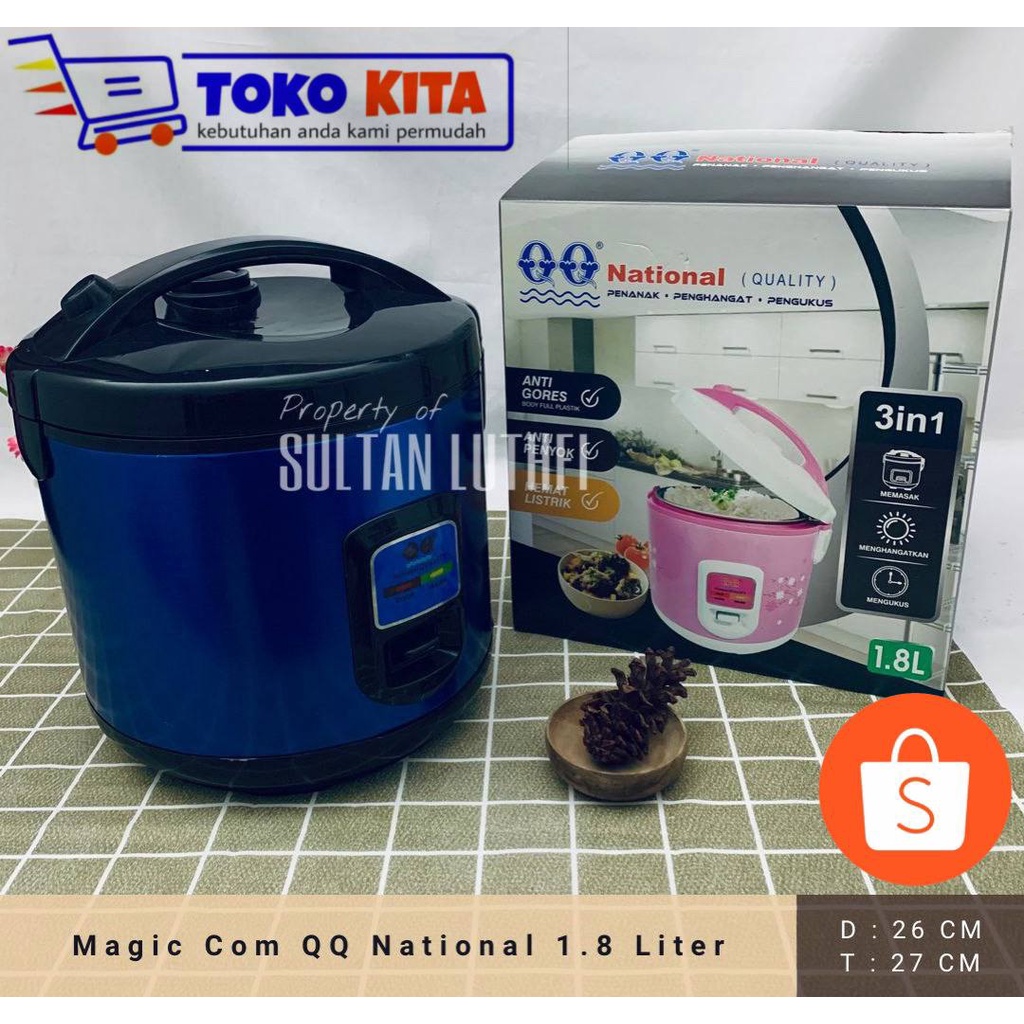 RICE COOKER QQ NATIONAL 1.8LITER/RICE COOKER SERBAGUNA