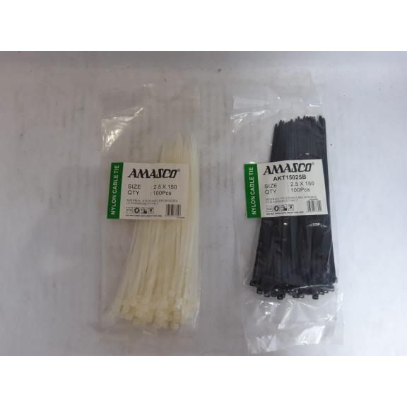 Amasco Kabel ties 15cm - Hitam