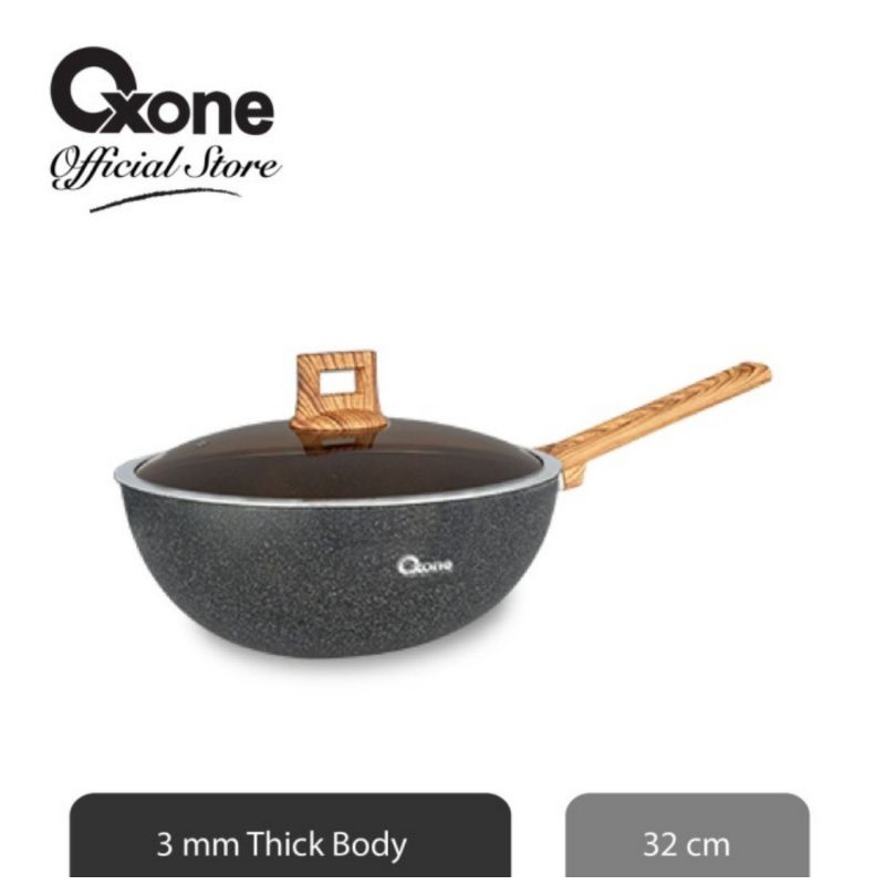 OXONE Wajan Premium Granite Performa Wok OX-97W Fry Pan 32 Cm OX97W