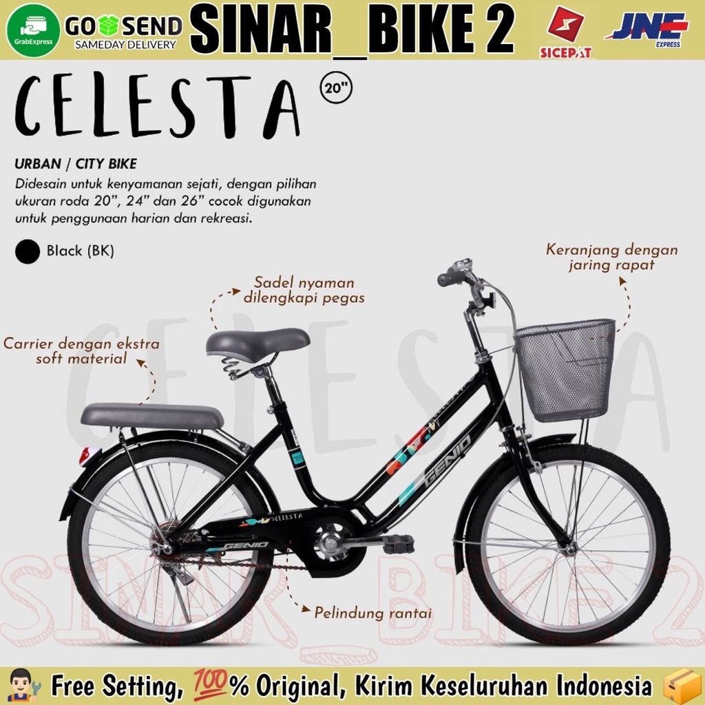 Sepeda Keranjang Dewasa Ctb Genio CELESTA 20 24 26Inch City Bike 2024