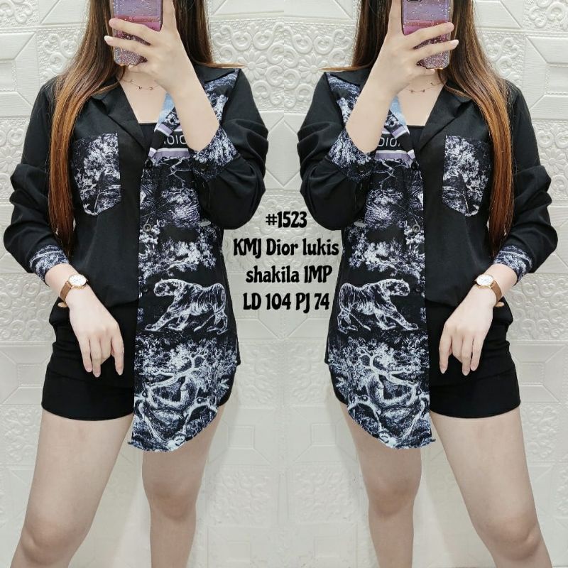 KEMEJA DIOR LUKIS CANTIK IMPORT