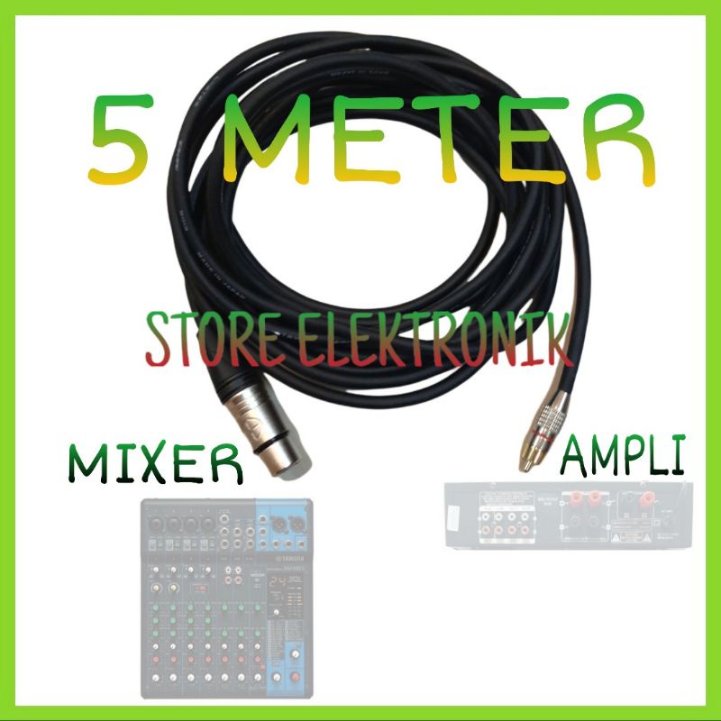 Kabel Canare 5 Meter Jack Canon Female Ke Jack RCA Buat Mixer Ampli Toa Dll..