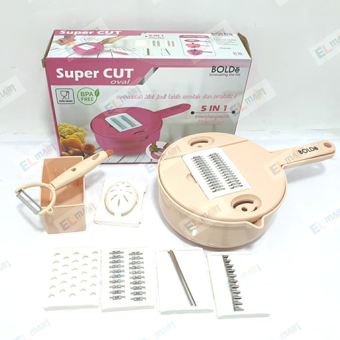 BOLde Supercut Oval 5in1 Parutan Serbaguna Peeler Slicer Pemotong