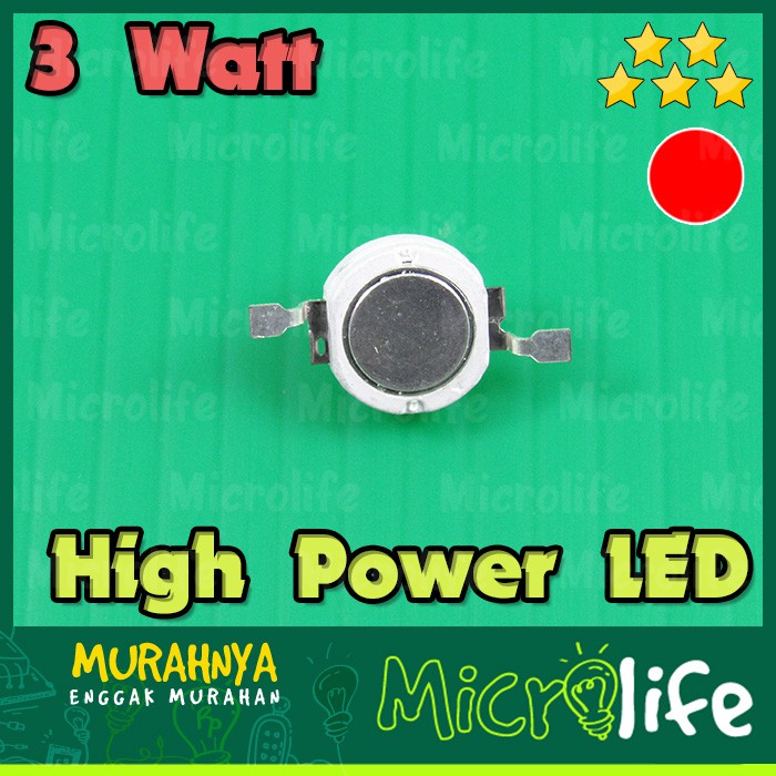 LED 3W MERAH 3 WATT HIGH POWER RED LED 3WATT