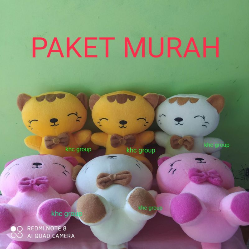 paket/set boneka kucing lucu kecil _isi 6 size kecil