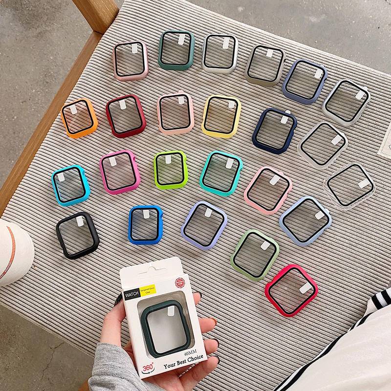 Case Pelindung Layar Apple Watch Seri 8 7 Case 45mm 41mm iWatch 6 5 4 3 SE 44mm 40mm 42mm 38mm Bumper