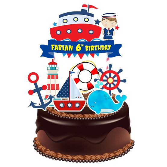 Sailor Pelaut Cute Boy Topper Cake Birthday / Hiasan Kue Ulang Tahun