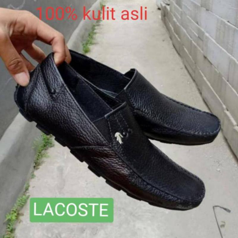 Sepatu  Pria Wanita Slip On Kuning Sepatu Pantofel Pria Lacoste Moccasin Slip On Mules Kulit Asli Mu