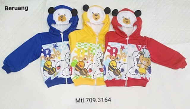 Jaket bayi topi sepeda motor motif sapi jerapah kelinci / jaket bayi topi