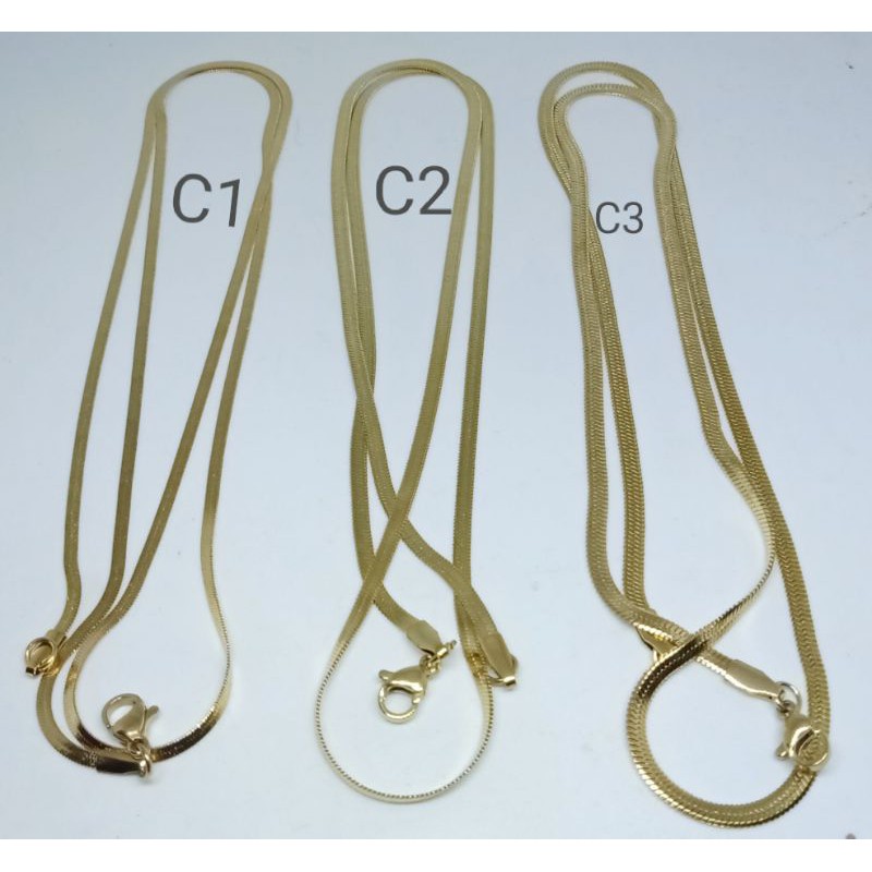 LC123. kalung titanium wanita pria lapis titanium 60 cm