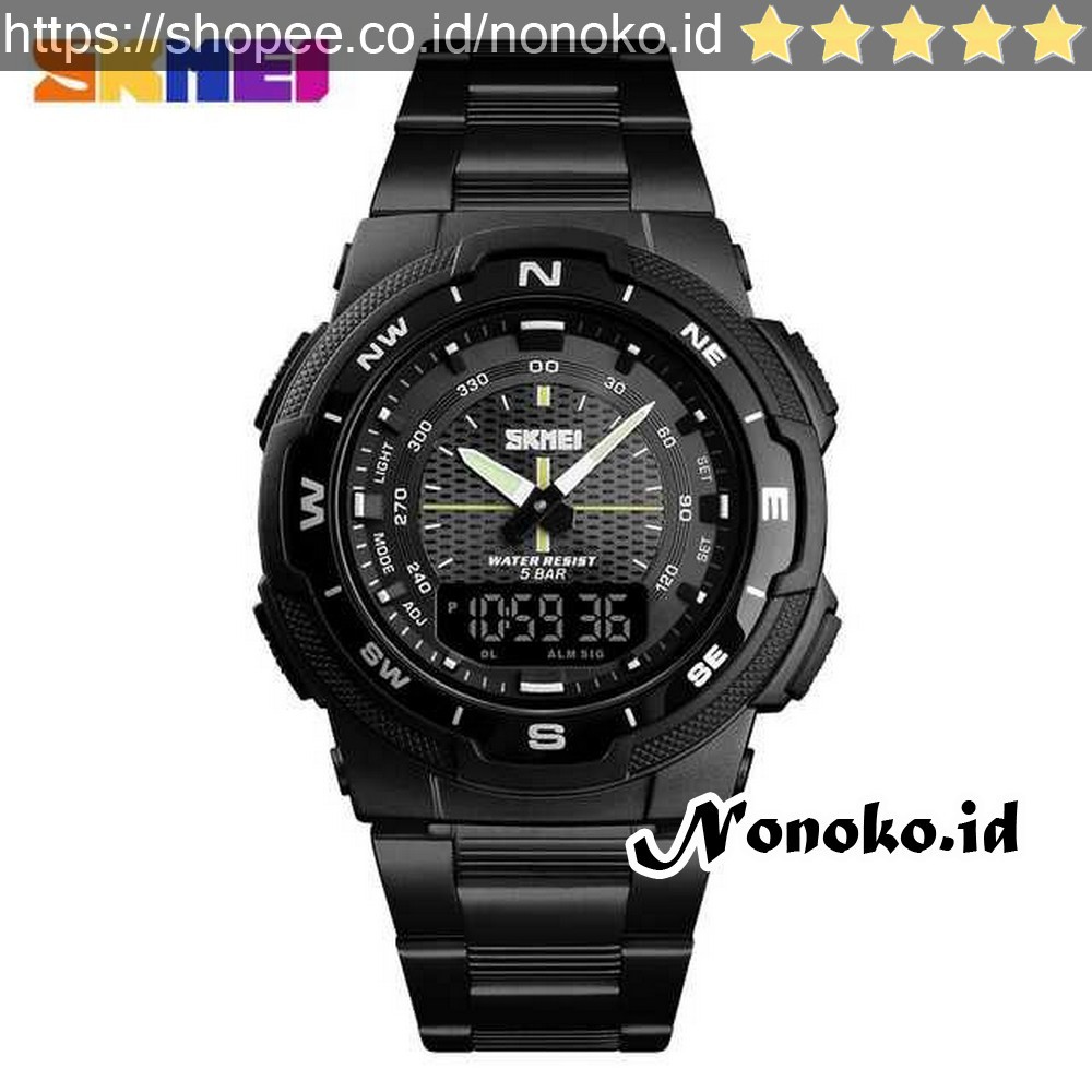 special produk Jam Tangan Digital Analog Sporty Pria SKMEI - 1370 Hitam Hitam