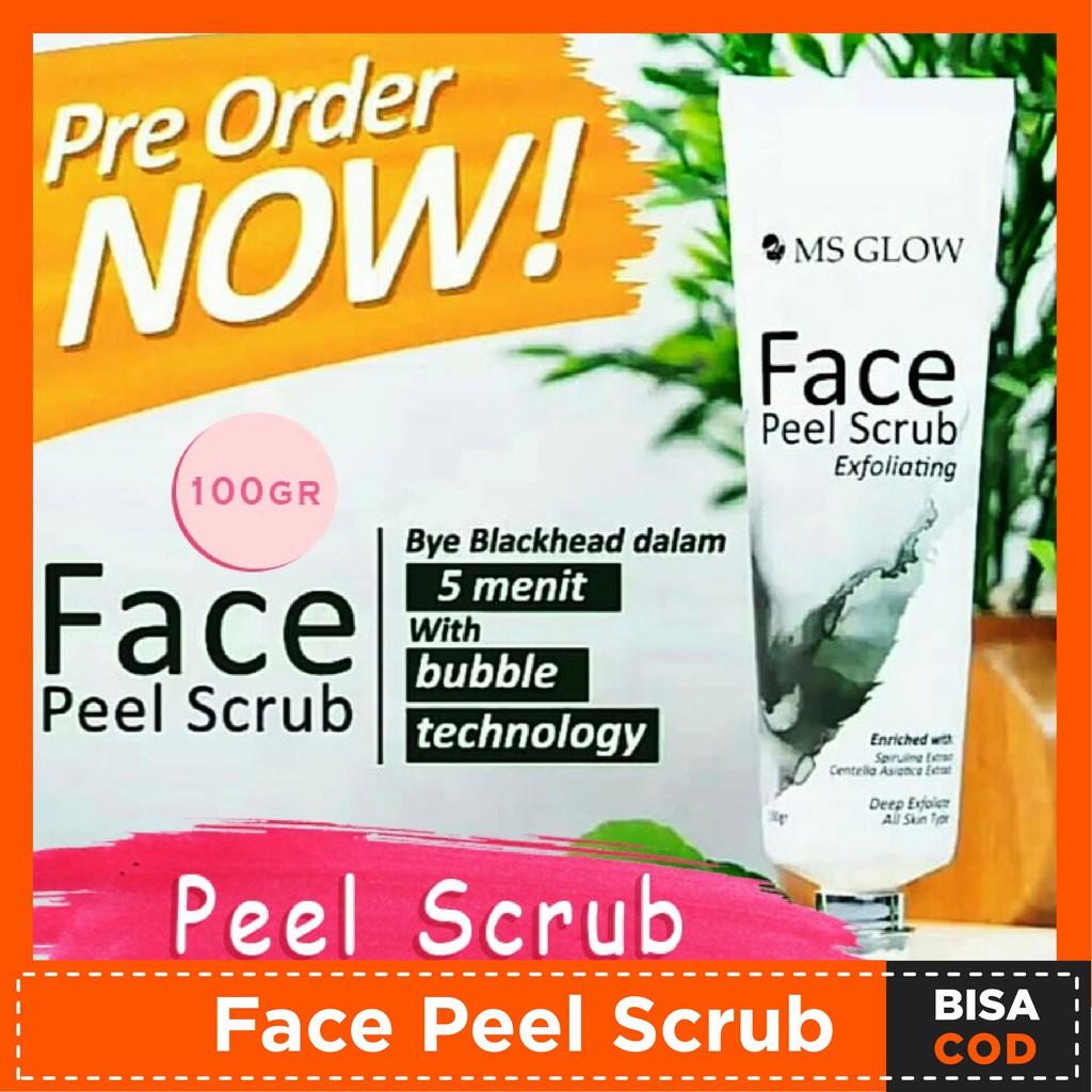 MS Glow Face Peel Scrub Wajah Aman BPOM Penghilang Keriput Wajah/ Mata Panda Pemutih Pencerah Wajah