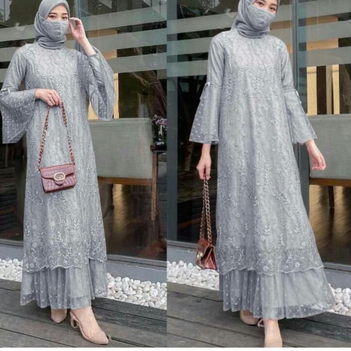 Menarik.. ISG√MAXI GELA SIZE M-L-XL-XXL JUMBO/DRESS WANITA TILE ONDE POLKADOT/BROKAT TILE MUTIARA/DR