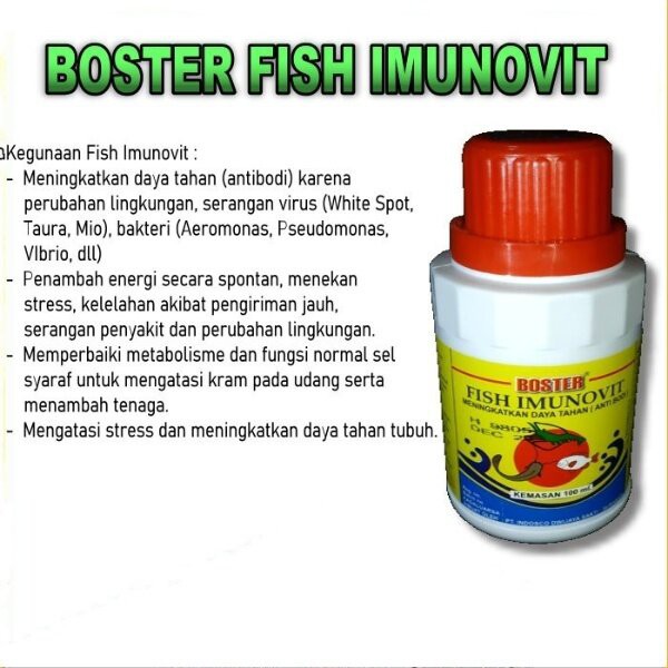 Boster Fish Imunovit 100ml 100 ml Vitamin Daya Tahan Tubuh Ikan Udang