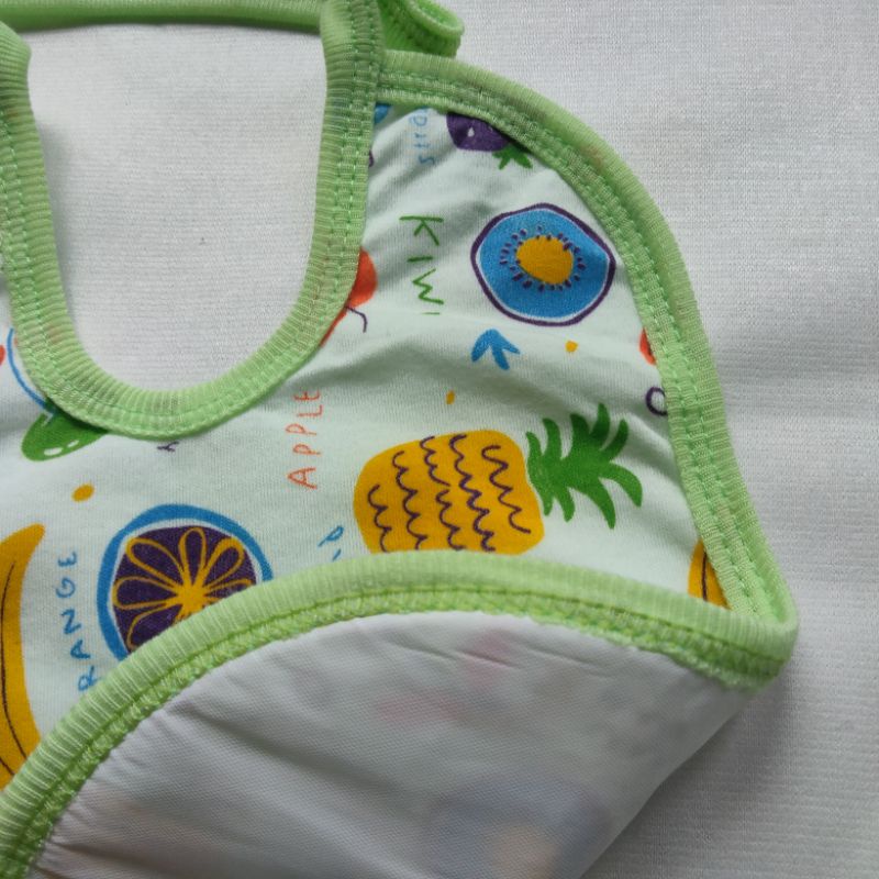 SLABER CELMEK MAKAN BAYI SNI / APRON BAYI 2 LAPIS / TATAKAN CELMEK AIR LIUR SUSU MAKAN