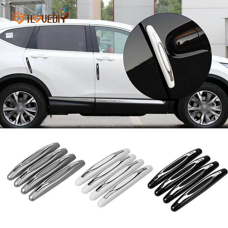 4pcs Stiker Strip Pelindung Bumper Pintu Mobil Anti Benturan / Gores