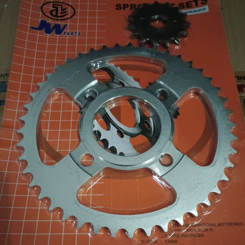 Gear Gir Set Depan Belakang CB150 Cb150R GL Pro Megapro Verza Tiger Sonic 125 428-45T/15T