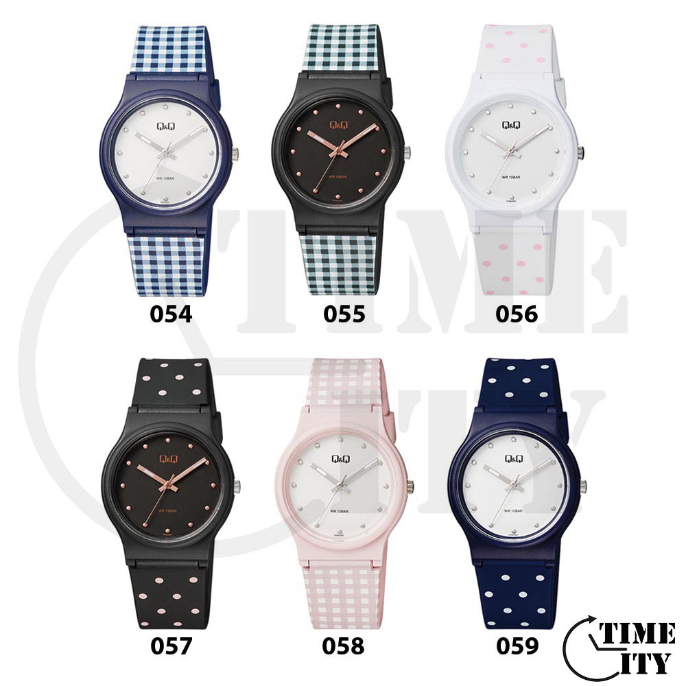 QQ Original Q&amp;Q Ori QNQ VP46 VP46J 054Y - 059Y Analog Watch Jam Tangan Wanita / Anak Tali Karet