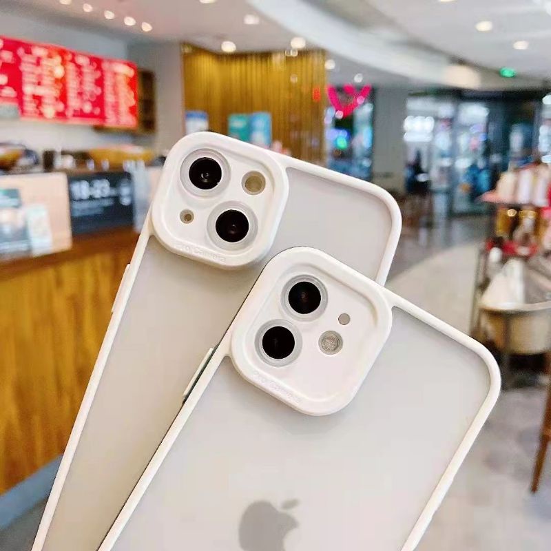 Pro Hybird Iphone 13, 13 Pro, 13 Promax Softcase Halus dan Elegan / Pinggiran Garis Putih Keren (Pandas)