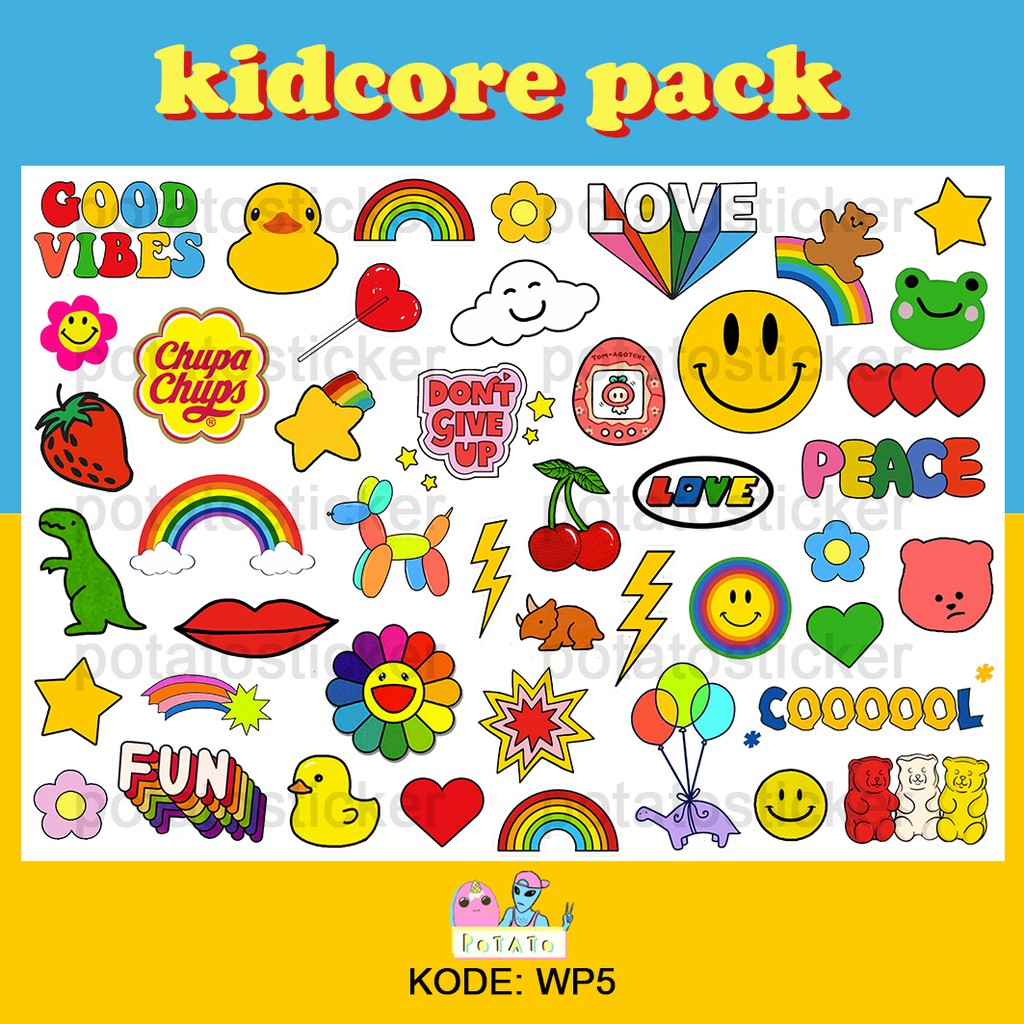 kidcore - sticker tumblr    (untuk hp, laptop, koper, decor