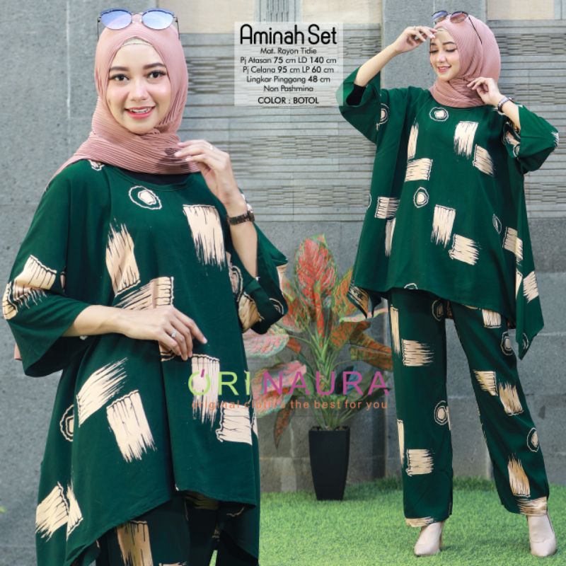 AMINAH SET/ Katun rayon- setelan kulot dan blouse