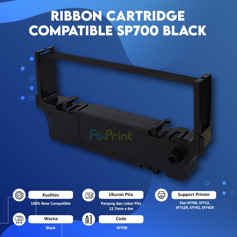 Compatible Ribbon Cartridge SP700 Black, Pita SP-700 Printer Star SP700 SP712 SP712R SP742 SP742R