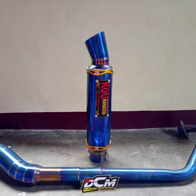 Knalpot racing kou full blue moon full system vixion old/Vixion new