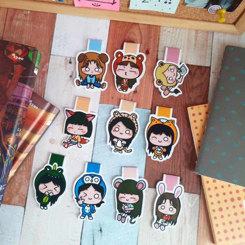 

Bookmark / Pembatas Buku Magnet Cute Girls Animal Version