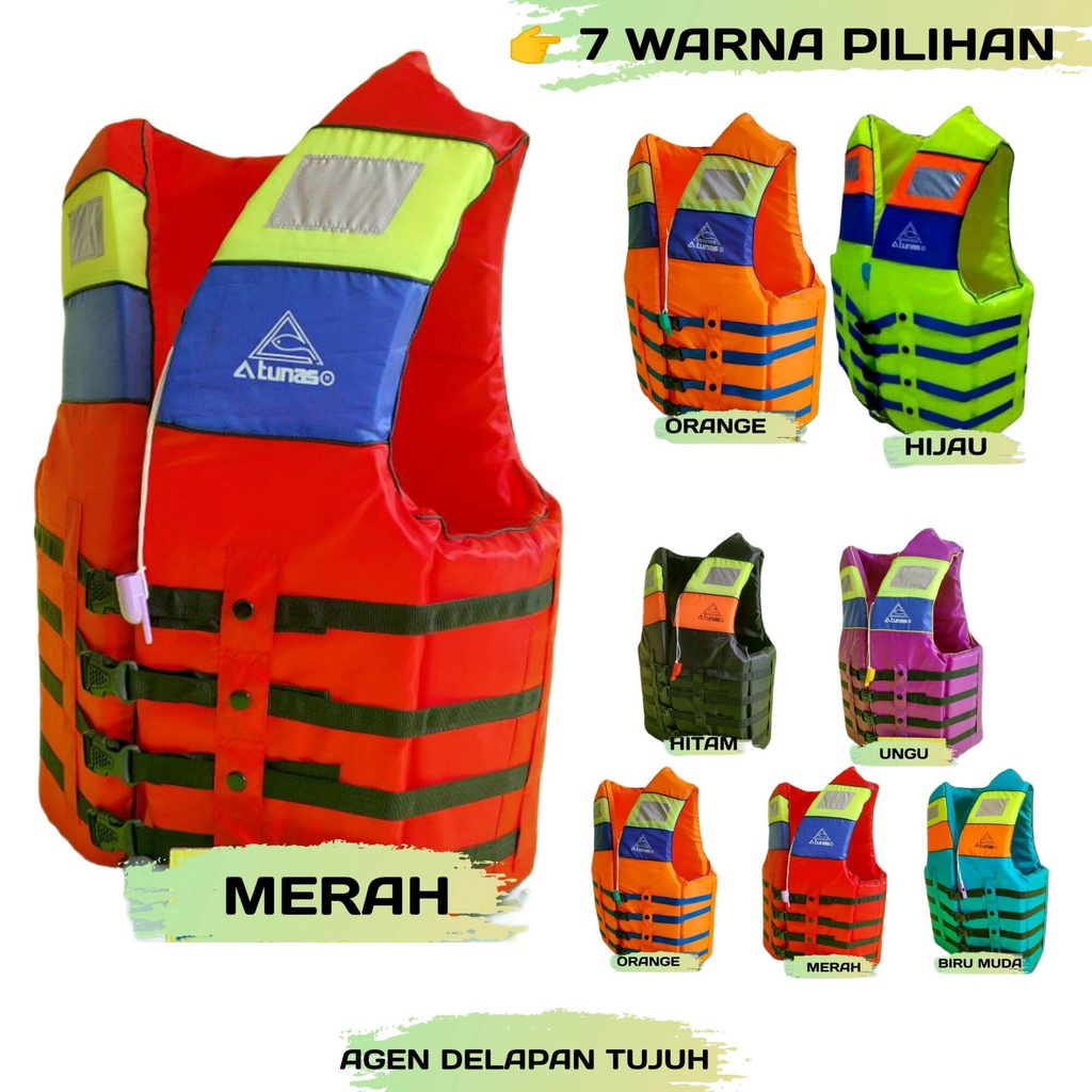 JAKET ROMPI PELAMPUNG DEWASA BUSA TEBAL KUAT &amp; DILENGKAPI PLUIT