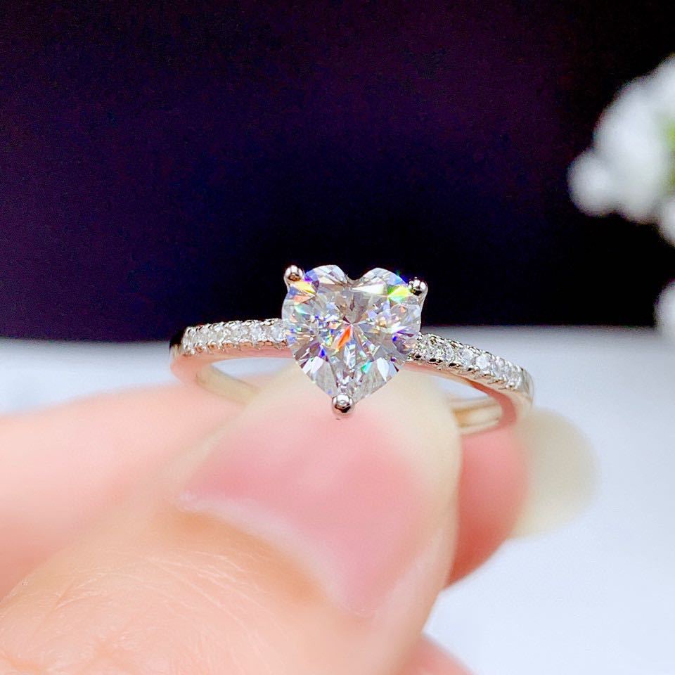 perak asli 925 cincin Wanita Kepribadian kreatif cinta sederhana Cincin yang dapat disesuaikan Perhiasan