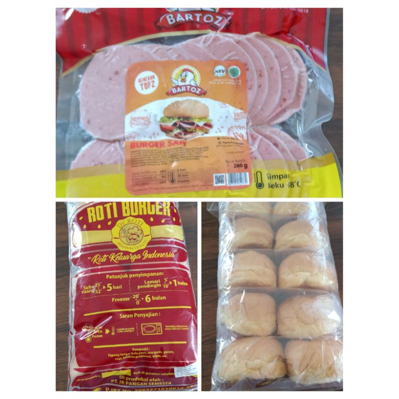 paket roti burger daging sapi bartoz