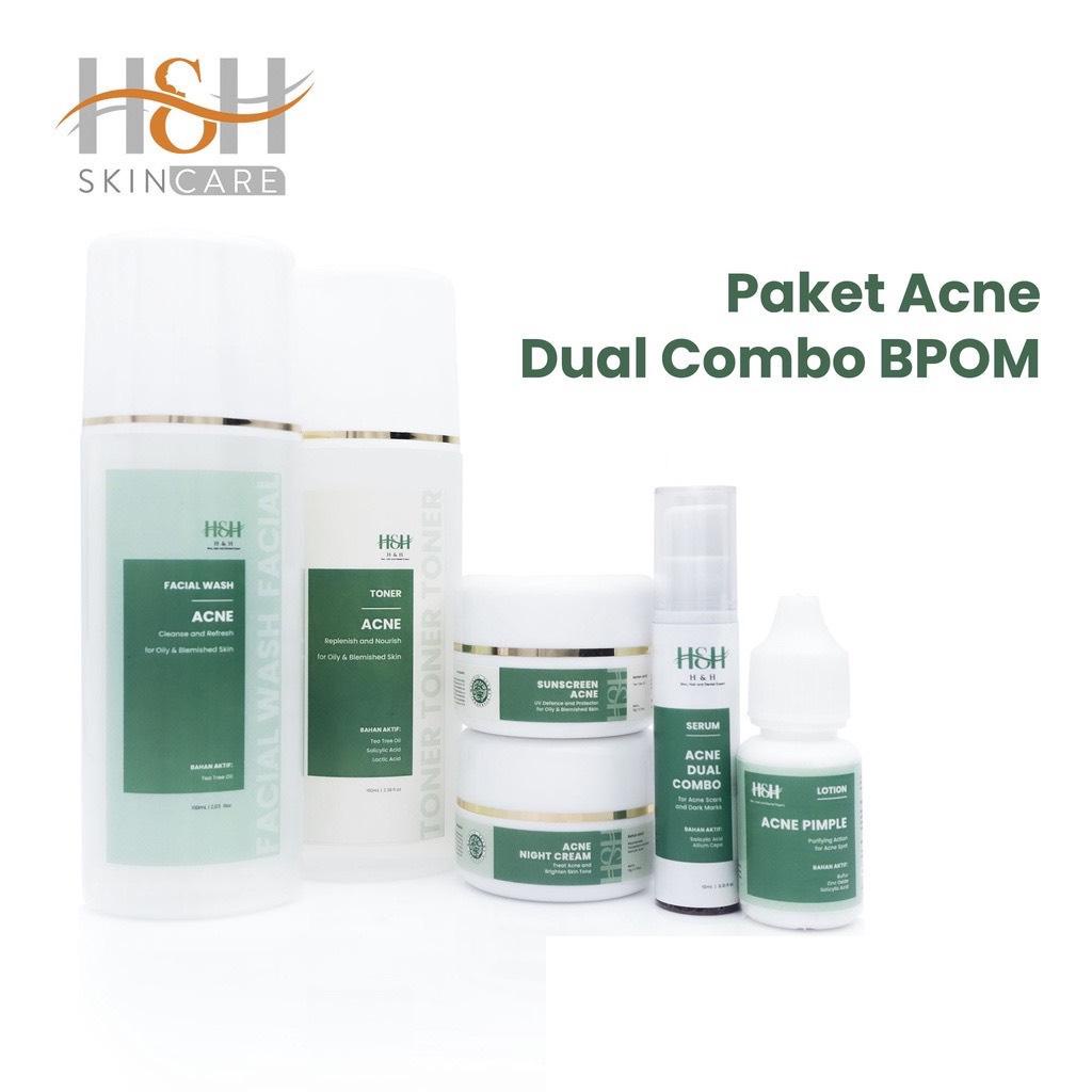 H&H Acne Ultimate Dual combo Bpom Perawatan Wajah Untuk Atasi Jerawat Berat dan Meradang-4