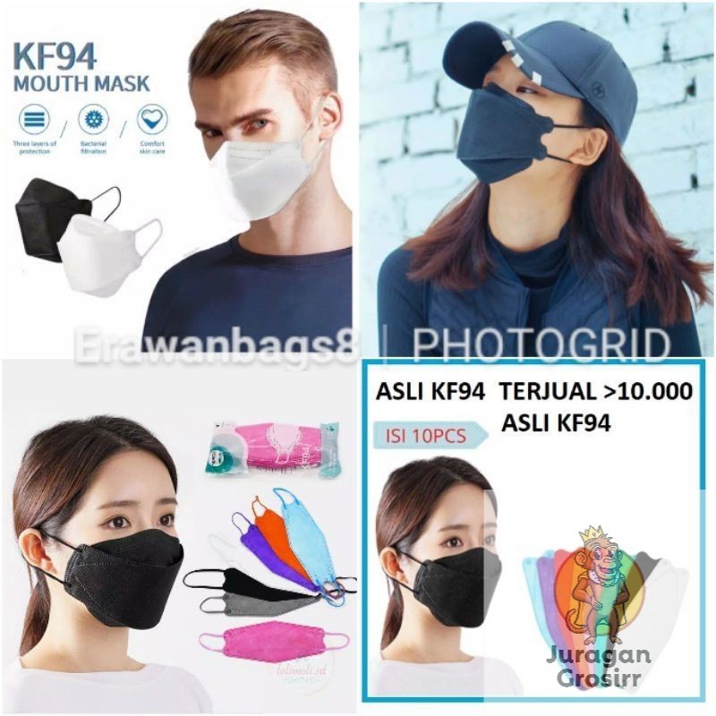 JG - MASKER KF 94 MASKER MEDIS EVO CONVEX MURAH  MASKER KF94 HITAM PUTIH WARNA WARNI