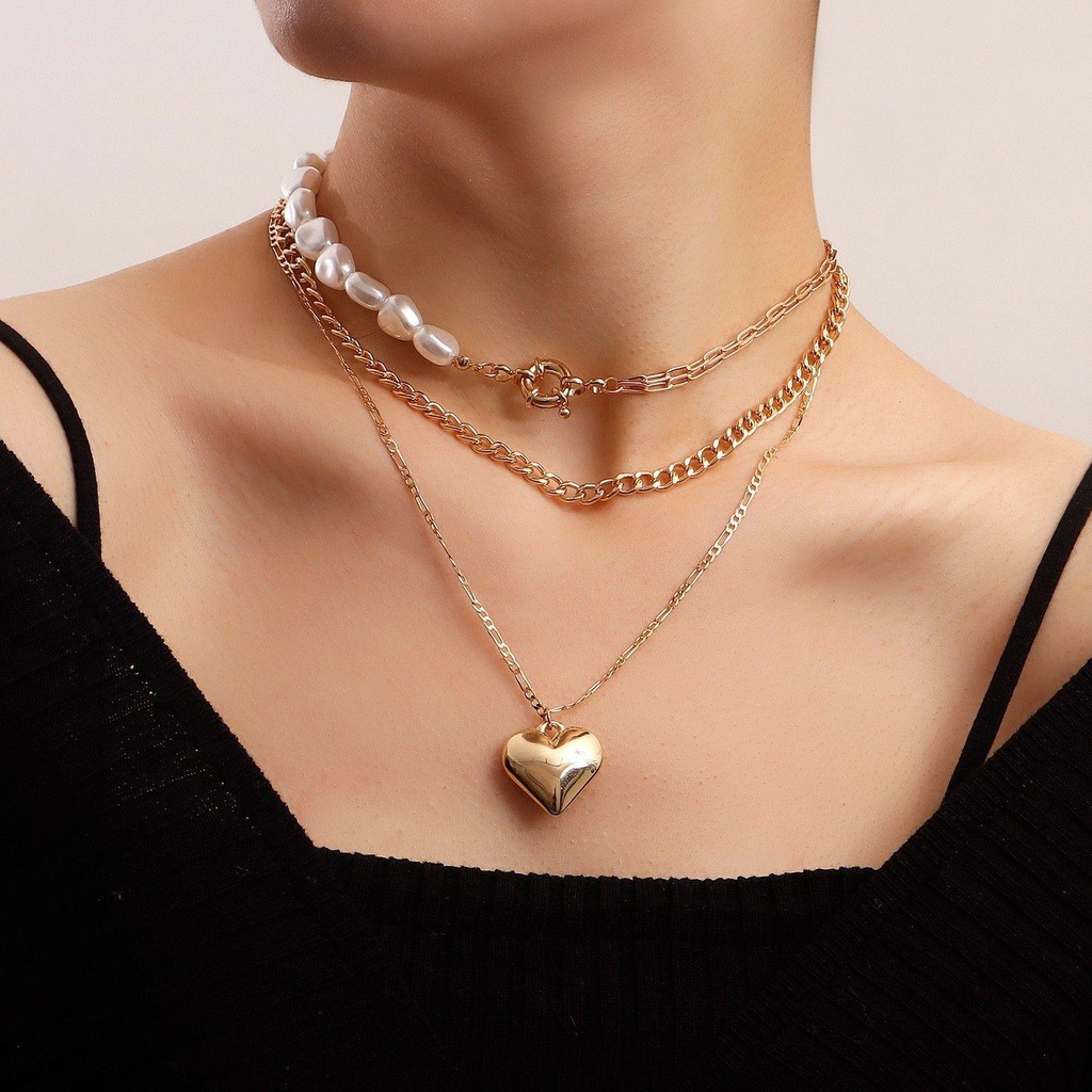 Mxbeauty Gaya Korea Liontin Kalung Niche Lady Fashion Perhiasan Temperamen Hadiah Untuk Her Multilayer Rantai Klavikula