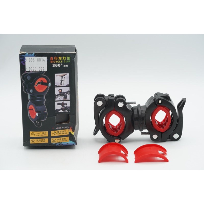 ROCKBROS DJ1001 Red Sepeda Bicycle Double Holder for LED Light Pump Bike Handlebar DJ1001BR