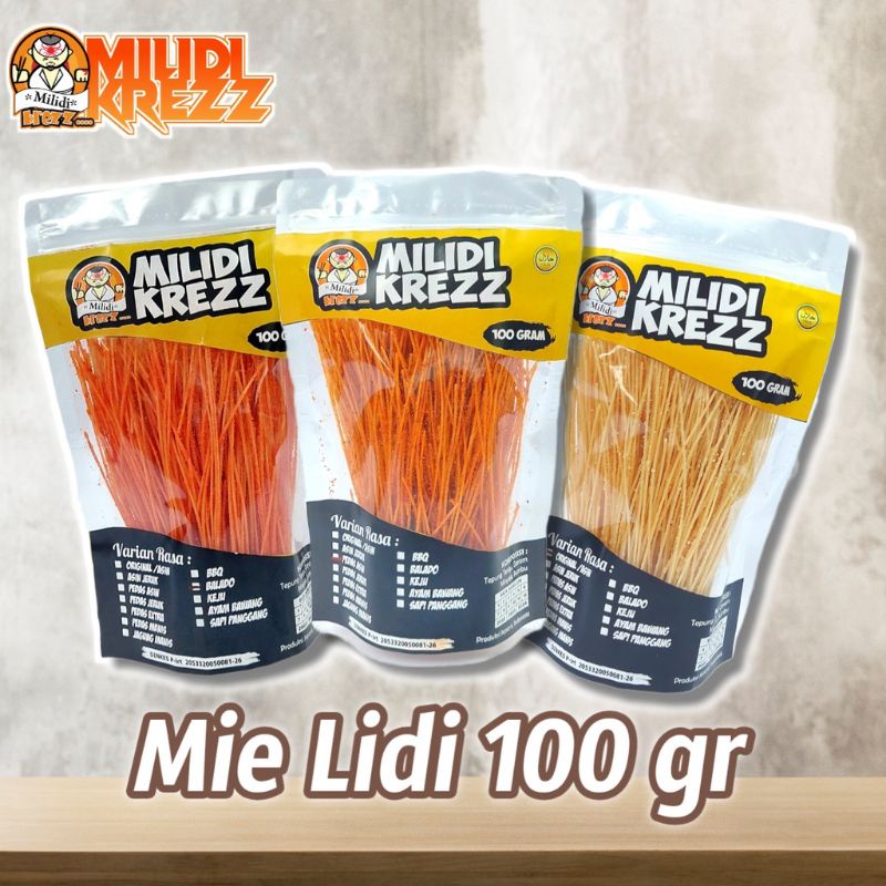 

Mie Milidi Krezz Kemasan Pouch 100 gram / Snack Camilan Pedas