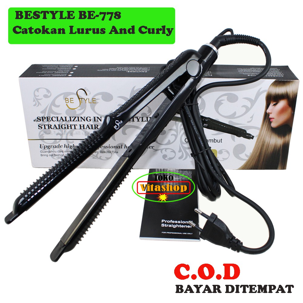 Catokan BESTYLE BE-778 2IN1 High Quality Lurus &amp; Curly  Original / Alat Catok Rambut Keriting Ori