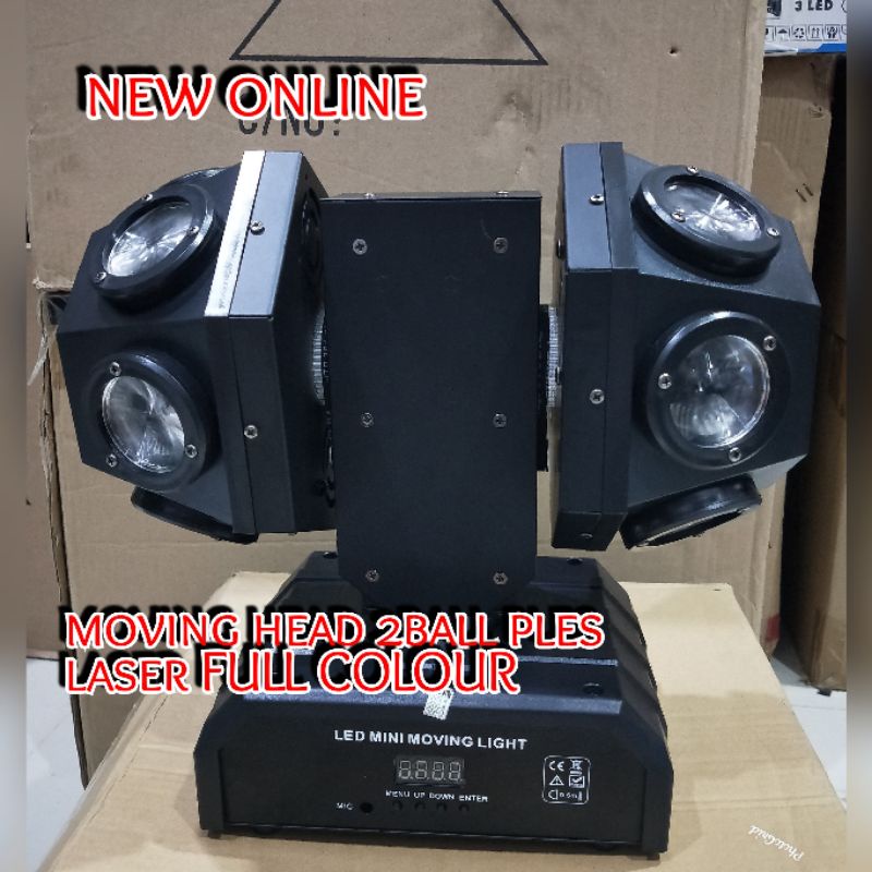 MOVING HEAD 2 BALL PLES LASER 12x10WATT FULL COLOUR