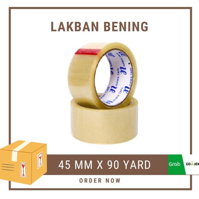 

(1 dus) Lakban Bening Coklat 45 mm x 90 yard Nawa Tape karton murah
