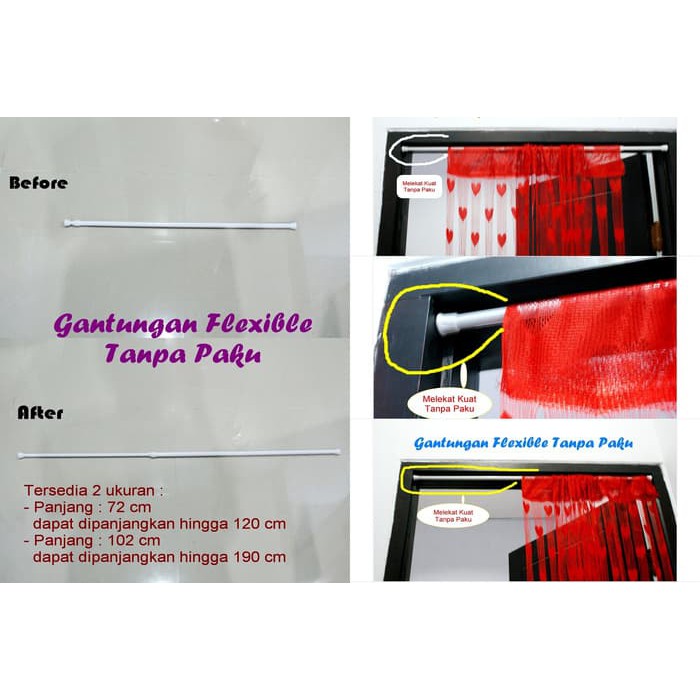 gantungan tirai pintu, tirai pembatas ruangan, tirai kamar mandi